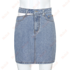 womens jean plain hip skirt